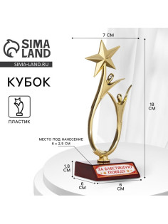 Кубок «За блестящую победу», наградная фигура, золото, пластик, 18 см