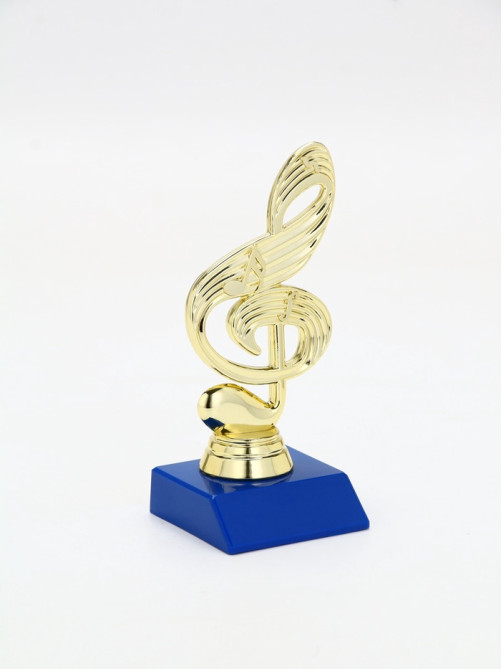 Кубок «Скрипичный ключ», наградная фигура, подставка пластик синяя, 14.5×6.5×6 см
