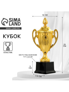 Кубок 084, наградная фигура, золото, подставка пластик, 25 см