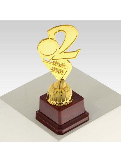 Кубок «2 место», наградная фигура, золото, подставка пластик, 16.8×6.2×6.4 см
