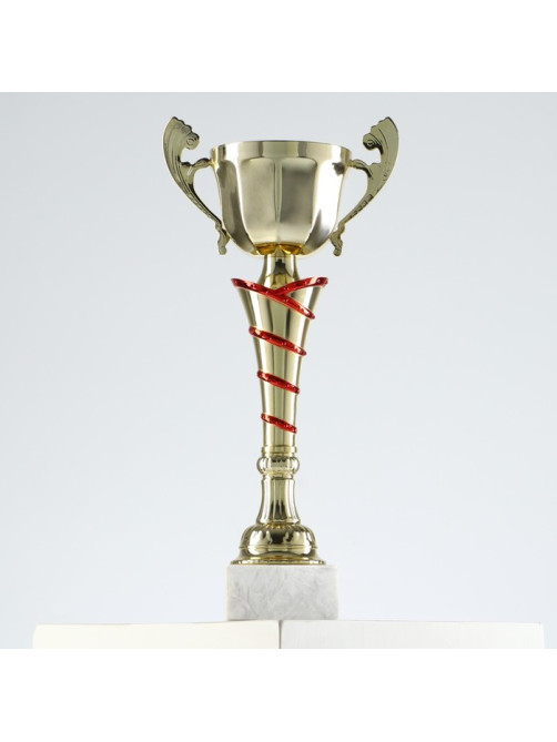 Кубок 140C, наградная фигура, золото, подставка камень, 28×13.5×6 см