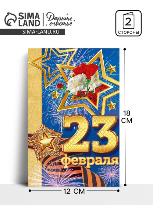 Открытка «23 февраля», 12×18 см