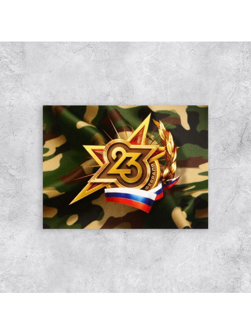 Открытка поздравительная «23 февраля», 8×6 см