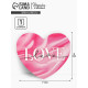 Открытка-валентинка Love, 14 февраля, шёлк, 7×6 см