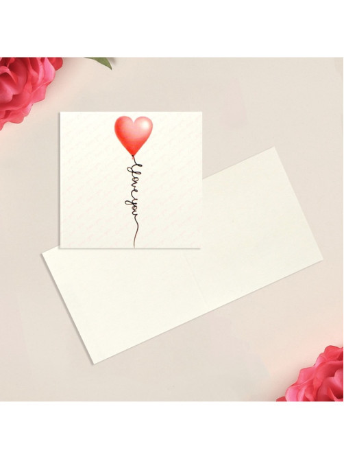 Открытка-мини I Love you, сердечко, 7×7 см