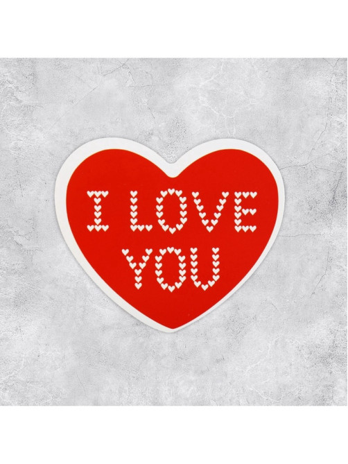 Открытка-валентинка I love you, 14 февраля, сердечки, 7×6 см
