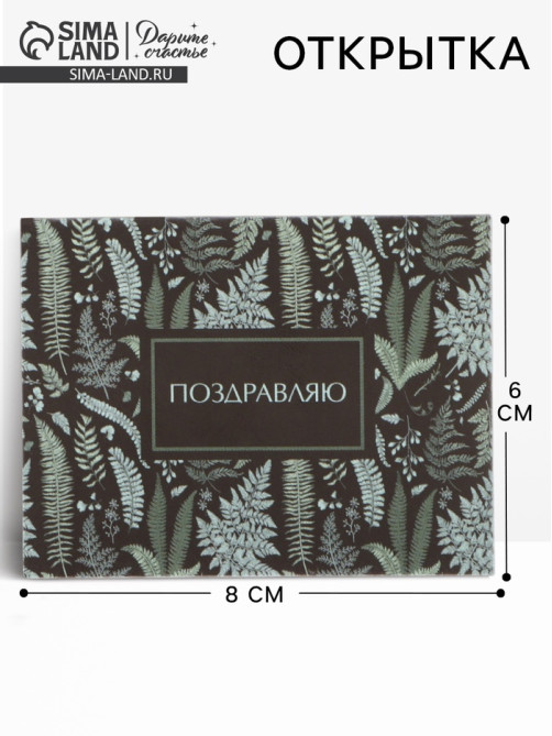 Открытка мини «Поздравляю», 6×8 см