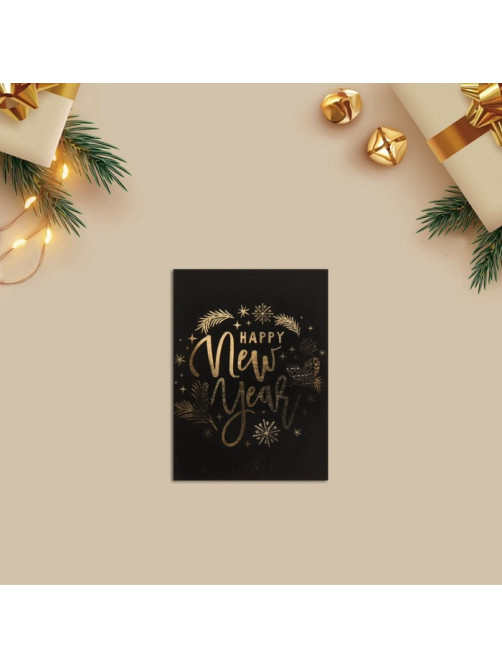 Открытка-мини новогодняя Happy New Year, 8×6 см