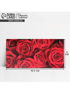 Конверт для денег «Малиновые розы» 16.5×8 см