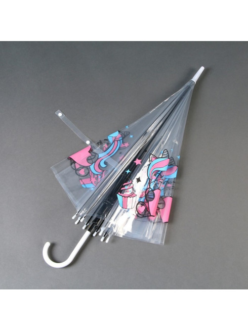 Зонт детский «Единорожка»‎ полуавтомат прозрачный, d=90 см