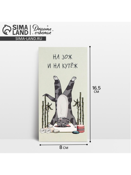 Конверт для денег «На ЗОЖ и кутеж», 16.5×8 см
