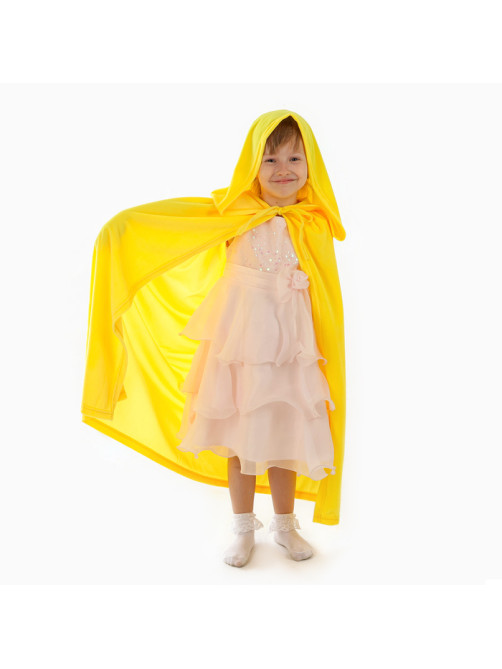 Карнавальный плащ детский, плюш, длина 110 см, жёлтый