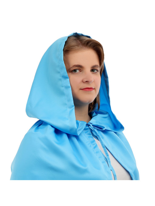 Карнавальный плащ, взрослый, длина 120 см, атлас, голубой