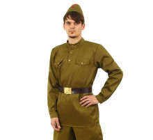 Гимнастёрка военная мужская + пилотка, ремень, р. 50, рост 182 см