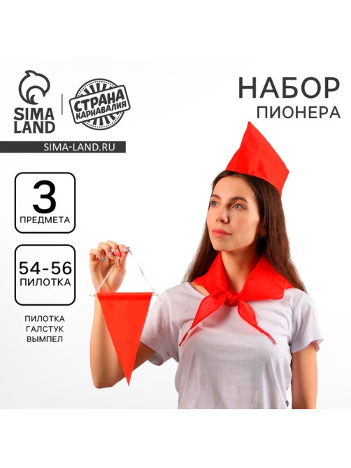 Набор пионера «Не соблазняйте пионера», пилотка, вымпел, галстук