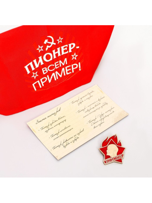 Карнавальный набор «Пионер - всем пример», 5 предметов: галстук, пилотка, значок, устав, удостоверение