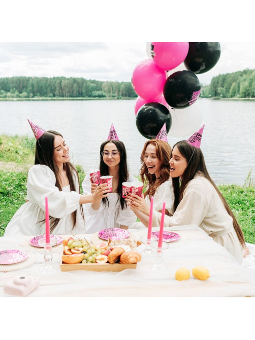 Колпак бумажный на день рождения Happy Birthday, в наборе 6 шт.