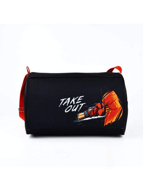 Сумка спортивная для мальчика Take out на молнии, наружный карман, чёрная