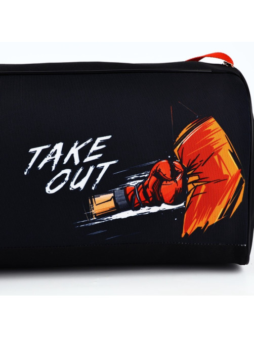 Сумка спортивная для мальчика Take out на молнии, наружный карман, чёрная