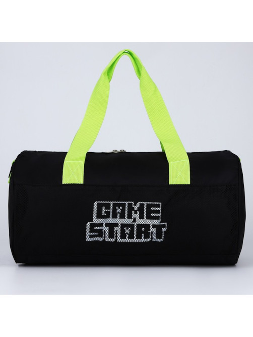 Сумка спортивная Game start, 40×24×21, на молнии, длинный ремень, черная