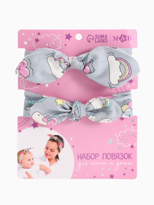 Повязка на голову для мамы и дочки M&B «Family look» 2 шт., МИКС