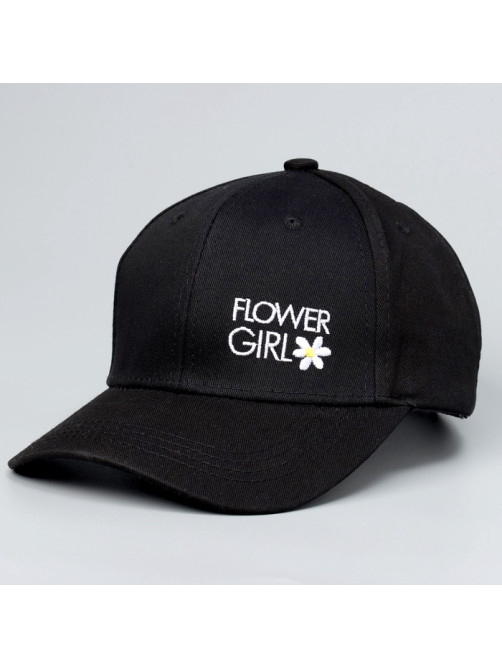 Кепка детская Flower girl, чёрная, р-р 52-54, 5-7 лет