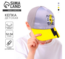 Кепка детская Future rock star, серая, р-р 54