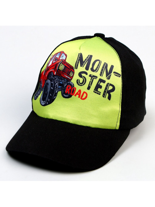 Кепка детская Monster road, чёрная, р-р. 52-54