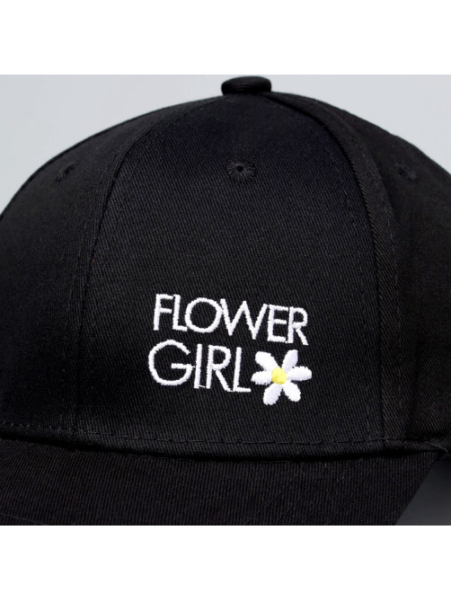 Кепка детская Flower girl, чёрная, р-р 52-54, 5-7 лет
