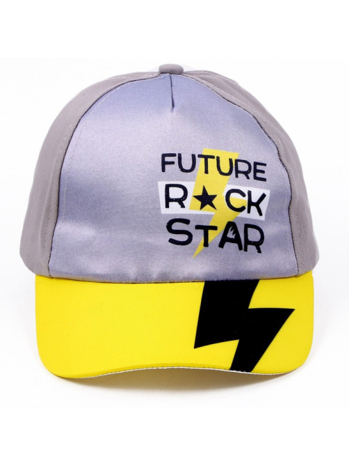 Кепка детская Future rock star, серая, р-р 54