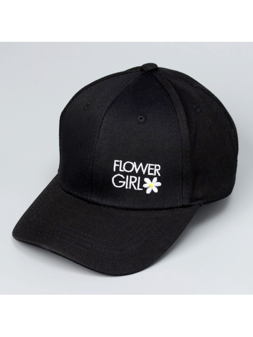 Кепка детская Flower girl, чёрная, р-р 52-54, 5-7 лет