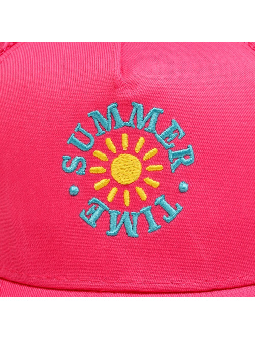 Кепка детская с сеткой Summer time, розовая, р-р 52-54, 5-7 лет