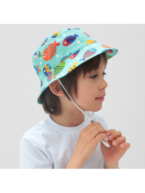 Панама детская KAFTAN «Рыбки», голубая, размер 54 (3-5 лет)
