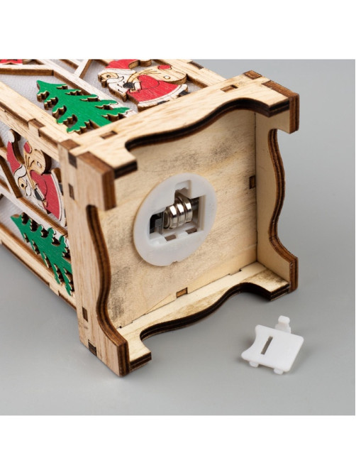 Ёлочная игрушка «Фонарь с Дедом Морозом», 16×8×8 см, от батареек, свечение тёплое белое