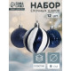 Ёлочные игрушки «Мелодия», d=6 см, набор 12 шт., полосы, бело-синий