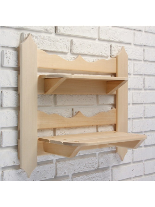 Полка для бани и сауны «Резная», 54×48×14 см, настенная, деревянная, 2 секции, «Добропаровъ»