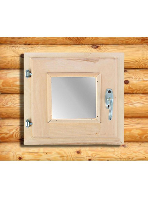 Окно деревянное для бани, 30×30 см, двойное стекло, «Добропаровъ»