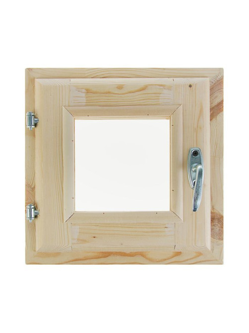 Окно в баню, деревянное, 30×30 см, хвоя, двойное стекло, «Добропаровъ»