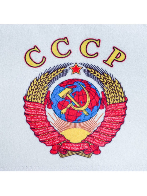 Набор для бани с принтом «СССР», 5 предметов: шапка, рукавица, коврик, портфель, мочалка, «Добропаровъ»