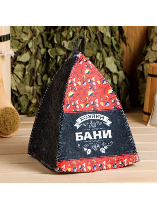 Шапка для бани и сауны «Хозяин бани», полиэфир