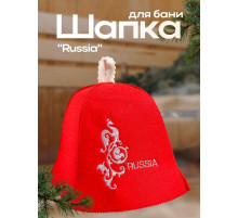 Шапка для бани и сауны Russia, полиэфир, шерсть, «Добропаровъ»