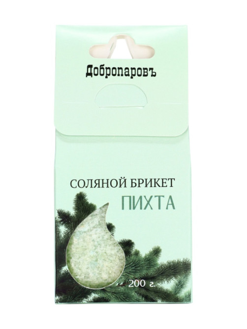 Соляной брикет куб «Пихта» 200 г «Добропаровъ»