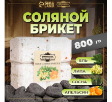 Соляной брикет набор 4 шт. «Апельсин, липа, сосна, ель« по 200 г »Добропаровъ»