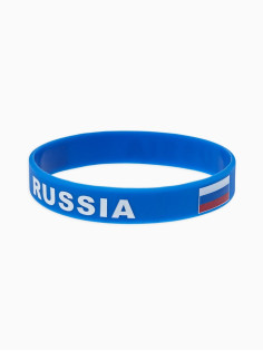 Силиконовый браслет «РОССИЯ», синий
