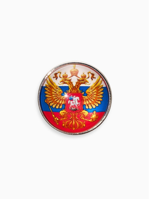 Брошь «Российская Федерация», разноцветная в серебре