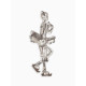 Брошь «Фигуристка», белая в серебре