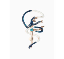 Брошь «Гимнастка», с лентой, синяя в золоте