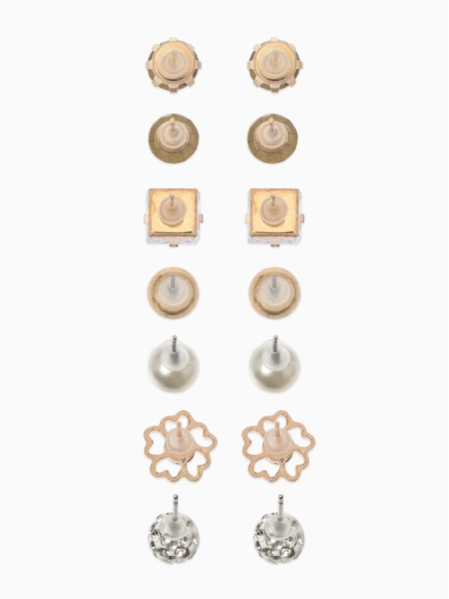 Серьги пусеты QF «На каждый день», 7 пар, набор вечеринка, миксы