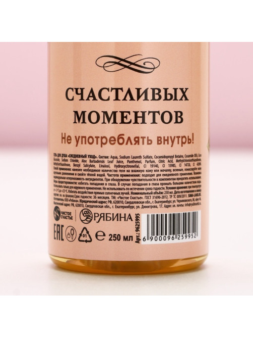 Новогодний подарочный набор косметики «Для тебя», гель для душа шампанское 250 мл и бомбочки для ванны 5×40 г, Чистое счастье