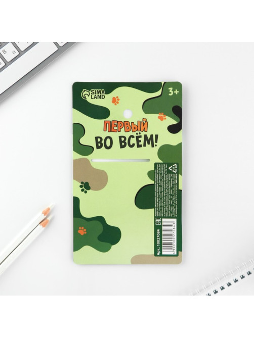 Подарочный набор: блокнот, карандаши (2 шт.) и значок «Юному герою»